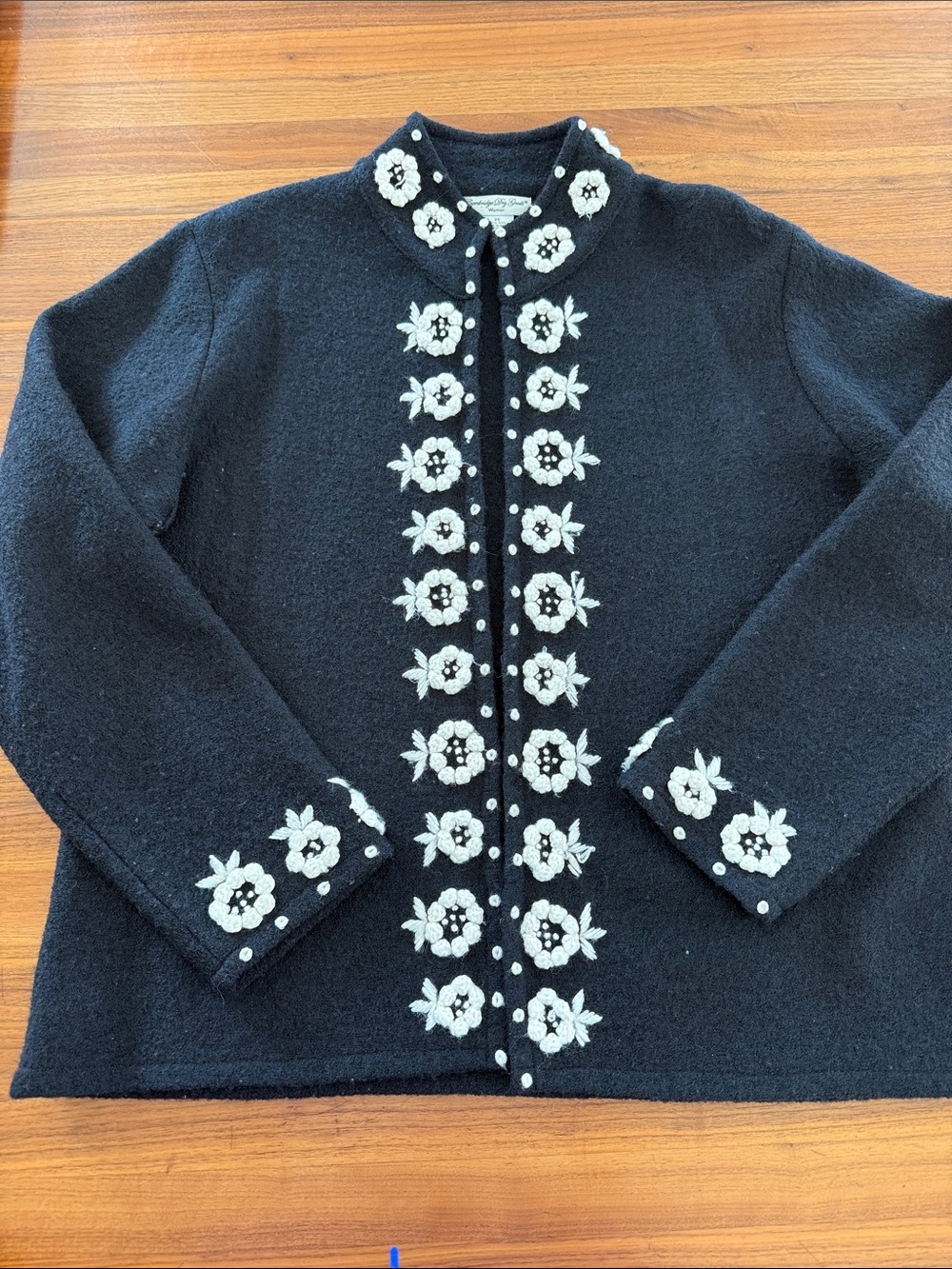 Cambridge Dry Goods Black Wool Cardigan Sweater 2X